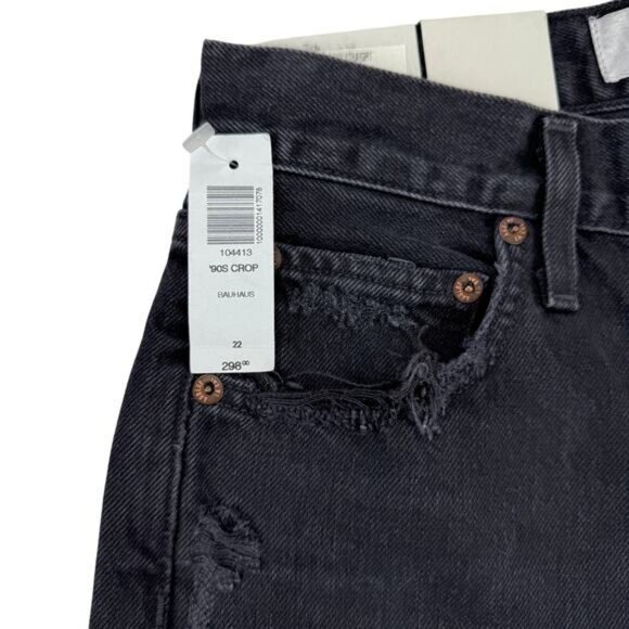 NWT AGOLDE '90s Crop Mid Rise Jean In Bauhaus Size 22 Made In USA - Picture 9 of 12